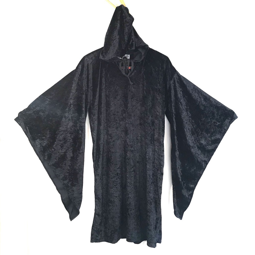Vintage Charades Halloween grim reaper costume velvet cloak with huge sleeves